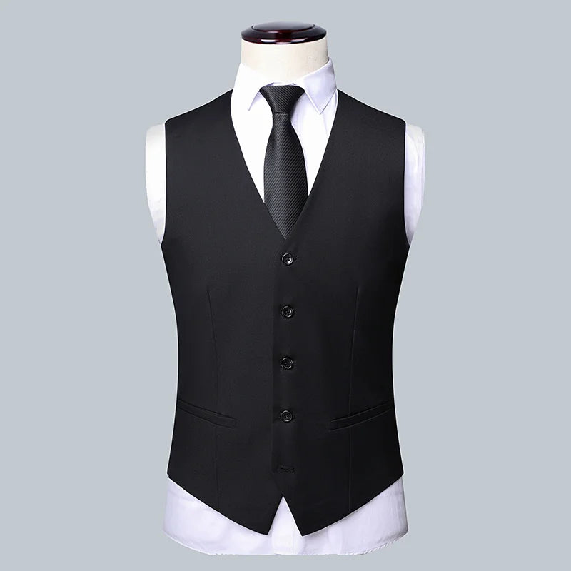 Suit Men Fashion  (Blazer+ Vest + Pants)  Business Wedding Work Casual Slim Professional Dress Groom Best Man Gentleman Suit - BOC-WEAR