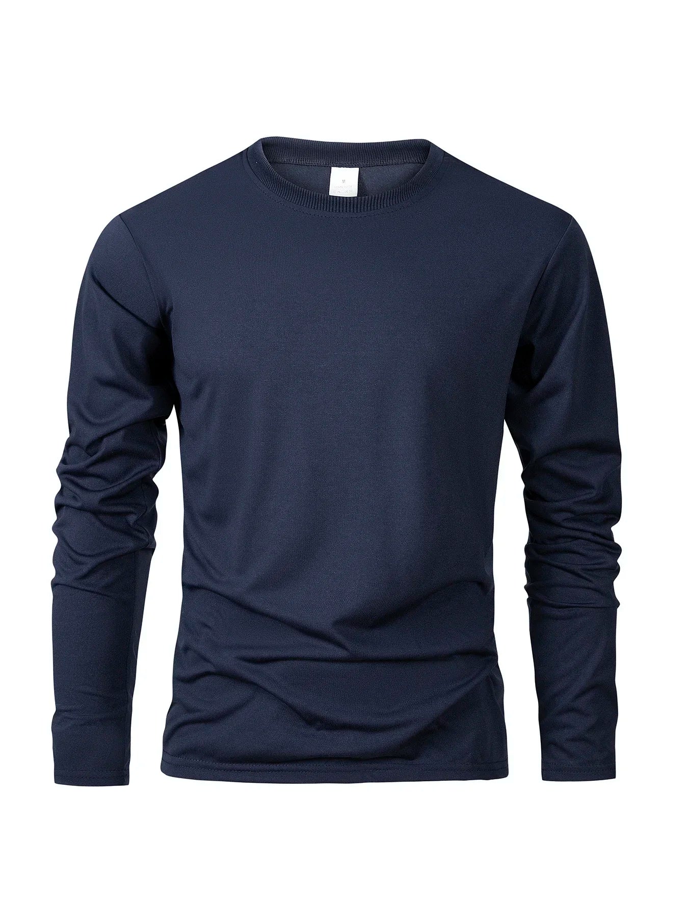 Men‘s Solid Color Long Sleeve T-shirt Fashion Cotton Men's T Shirts Simple Casual O-neck Unisex Tops Fitness Run Sports Pullover - BOC-WEAR