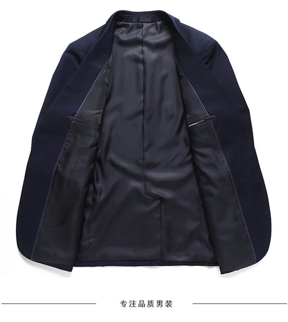 Suit Men Fashion  (Blazer+ Vest + Pants)  Business Wedding Work Casual Slim Professional Dress Groom Best Man Gentleman Suit - BOC-WEAR