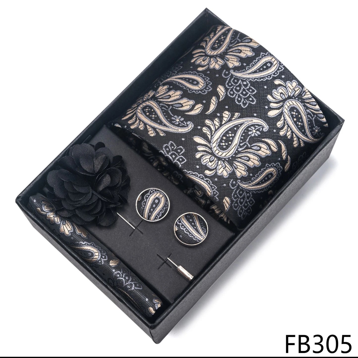 New Designer Blue Red Green Paisley Ties For Men Wedding Party Neck Tie Luxury Tie Pocket Square Cufllink Brooch Set - BOC-WEAR