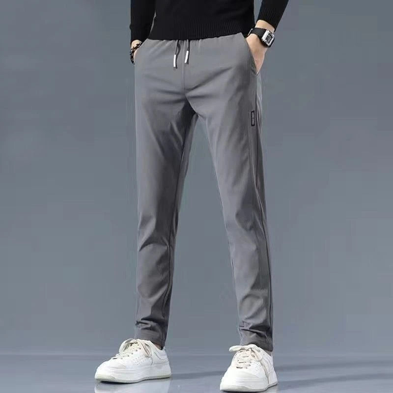 Men's Casual Fce Lined Straight Leg Pants Warm Autumn Winter Workwear Nine-Tenths Regular Fit Faion Urban Sle