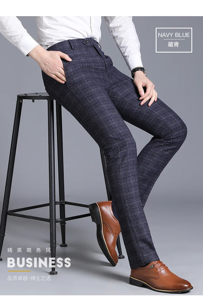 Autumn New Solid Business Casual Suit Pants, Men Clothing Simple All Match Formal Wear Office Trousers, Straight Men Pants 29-38