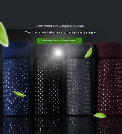 BOC-WEAR Men's Ice Silk Boxers - 4-Pack Seamless Summer Underwear - BOC-WEAR