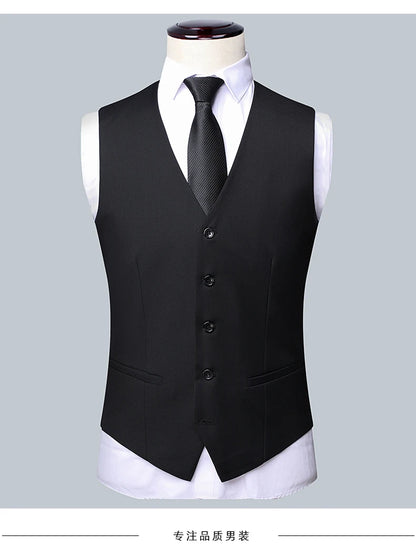 Suit Men Fashion  (Blazer+ Vest + Pants)  Business Wedding Work Casual Slim Professional Dress Groom Best Man Gentleman Suit - BOC-WEAR