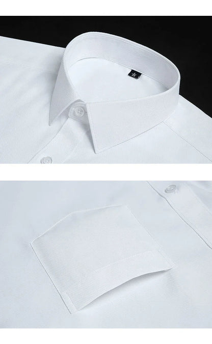 Mens Fashion Long Sleeve Shirts Cotton Spring Autumn Slim Fit White Blue Black Smart Male Casual Shirt Solid Clothing KOACUS - BOC-WEAR