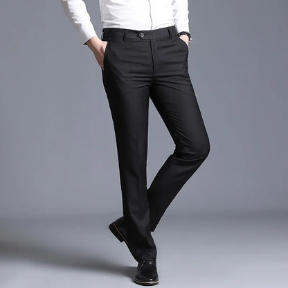 Autumn New Solid Business Casual Suit Pants, Men Clothing Simple All Match Formal Wear Office Trousers, Straight Men Pants 29-38