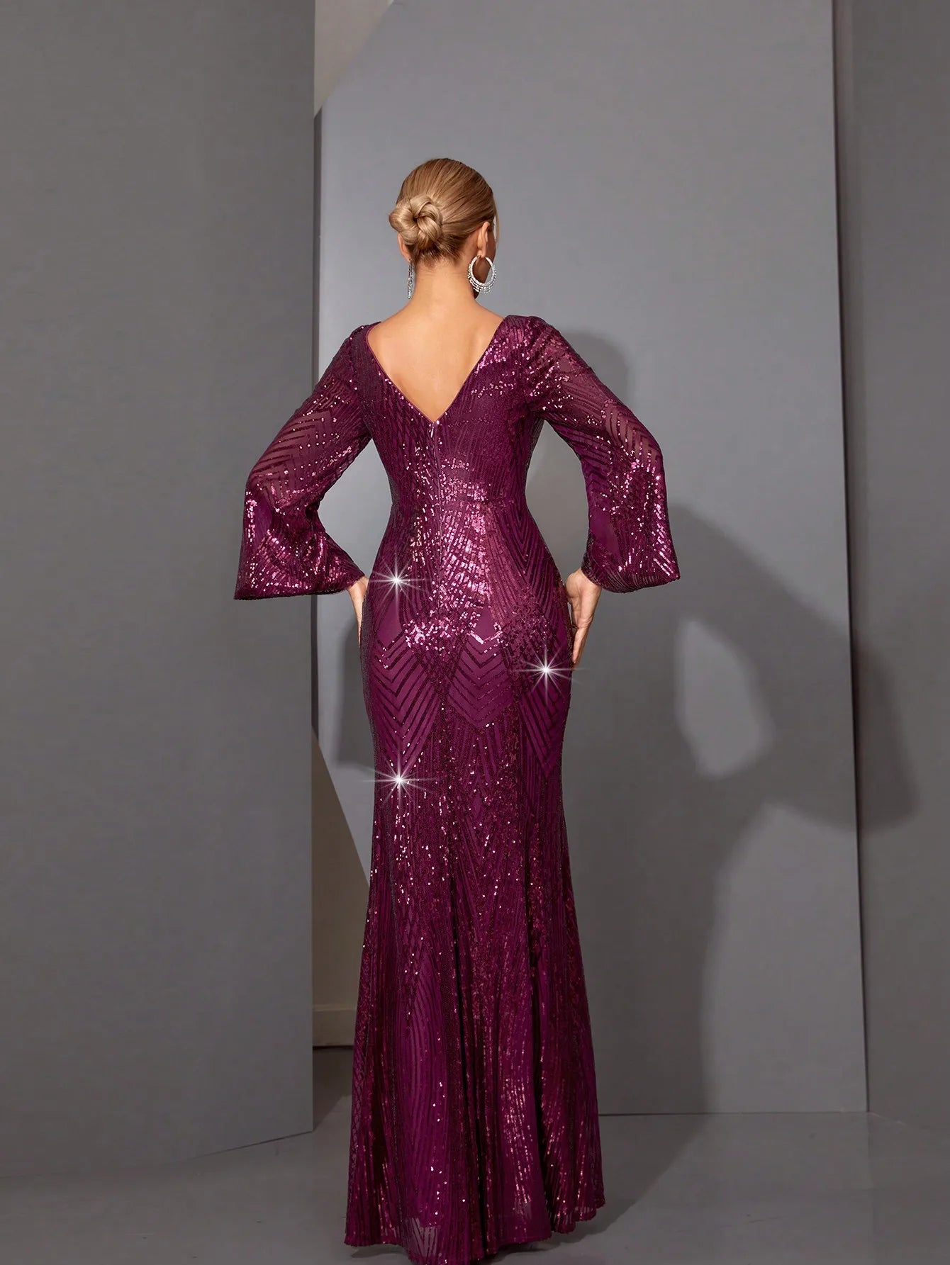 Sequin Lace Fishtail Mermaid Dress