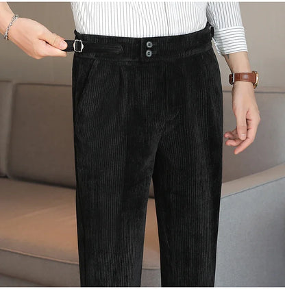 2024 New Light Luxury Chenille Neapolitan High Waist  Casual Pants for Men , Premium Feeling Slim Fit  Mens Dress Pants,pantalon