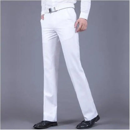 Male Suit Trousers Business Straight Social Tailoring White Clothing Dress Men's Summer Pants Premium Up Slacks Elegant