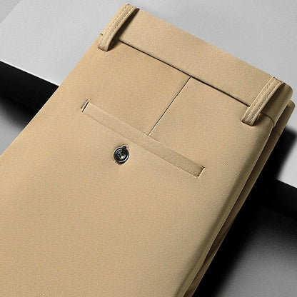 29-42 Men's Summer Pants Thin Straight Stretch Casual Pants with No Trace No Ironing Fabric Silky and Cool Feeling