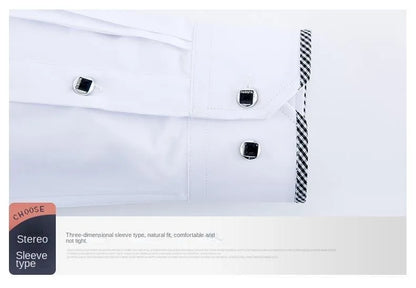 White Shirt for Men Long Sleeves Office Business Button-down Dress Shirts Casual Male Korean Fashion Slim Fit 5XL 6XL 7XL 8XL - BOC-WEAR