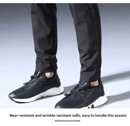 Men's Casual Fce Lined Straight Leg Pants Warm Autumn Winter Workwear Nine-Tenths Regular Fit Faion Urban Sle