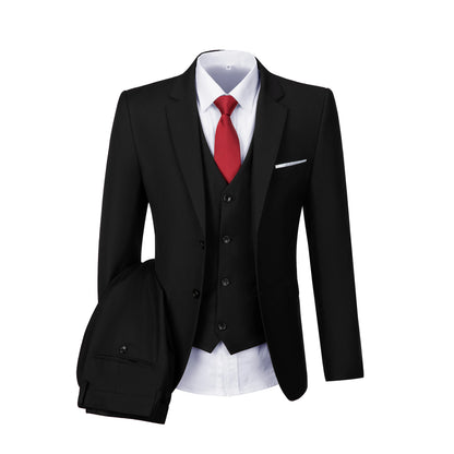 Men's 2-Piece Suits Classic Fit 2 Button Office Dress Suit Jacket Blazer and Pants - BOC-WEAR