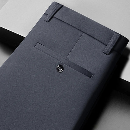 29-42 Men's Summer Pants Thin Straight Stretch Casual Pants with No Trace No Ironing Fabric Silky and Cool Feeling