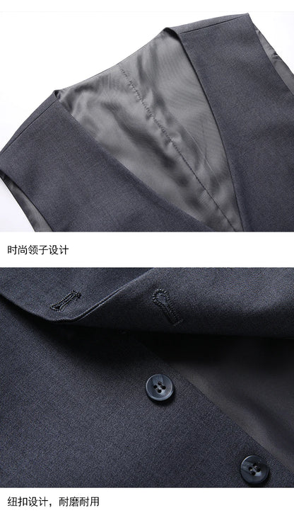 Suit Men Fashion  (Blazer+ Vest + Pants)  Business Wedding Work Casual Slim Professional Dress Groom Best Man Gentleman Suit - BOC-WEAR