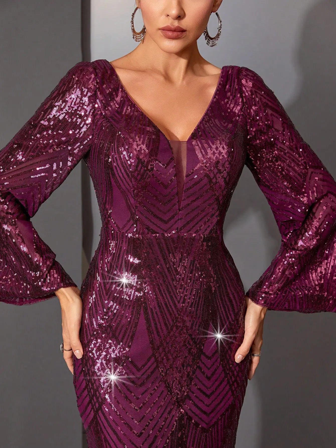 Sequin Lace Fishtail Mermaid Dress