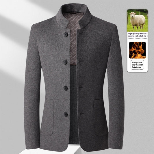 Men's Mid-length Stand Collar Double-faced Woolen Goods Wool Overcoat - BOC-WEAR