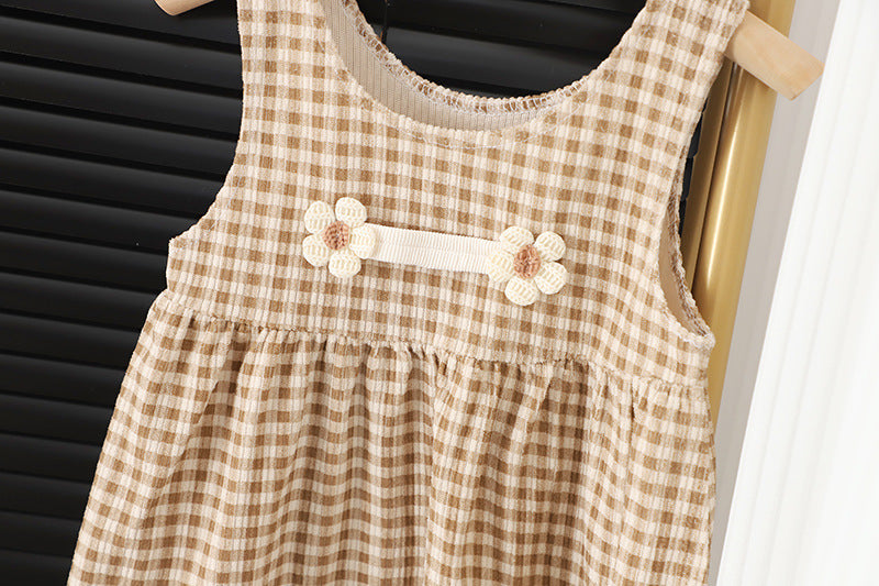 Baby Girl Round-neck Long-sleeved Dress Suit - BOC-WEAR