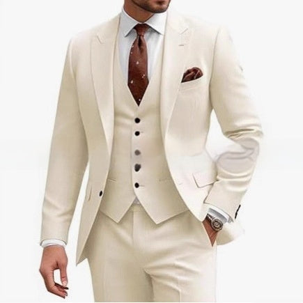 Men's Casual Business Wedding Three-piece Suit - BOC-WEAR