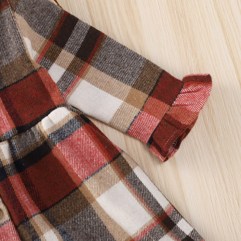 Multicolor Plaid Long Sleeve Baby Princess Dress - BOC-WEAR
