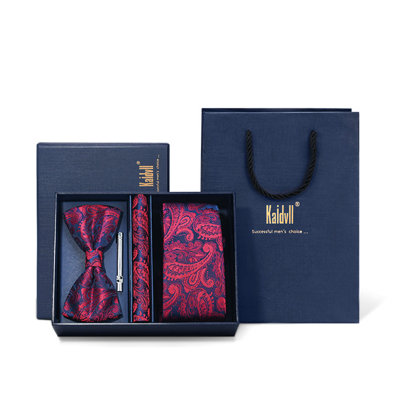 Four Piece Suit With Embroidered Tie - Premium Men's Formal Wear - BOC-WEAR