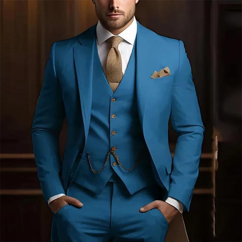 Men's High-grade Gentleman Temperament Slim Suit Three-piece Suit - BOC-WEAR