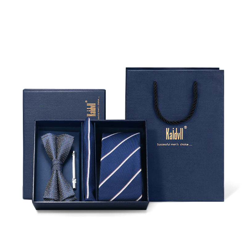 Four Piece Suit With Embroidered Tie - Premium Men's Formal Wear - BOC-WEAR