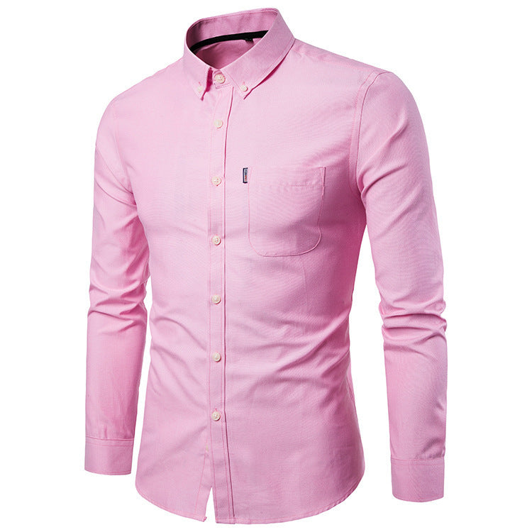 Men S Shirts Korean Men Slim Long Sleeve Dress Shirt - BOC-WEAR